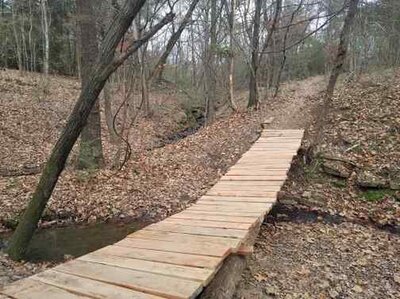 A new bridge on a new section added to white trail.