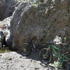The box canyon ends here. Next step up is hoisting the bikes up the cliff.