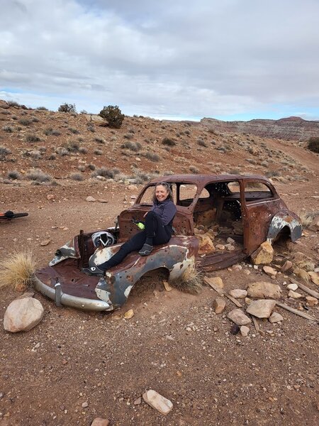 mo Obrien on the hood,  temple mountain, san rafael reef