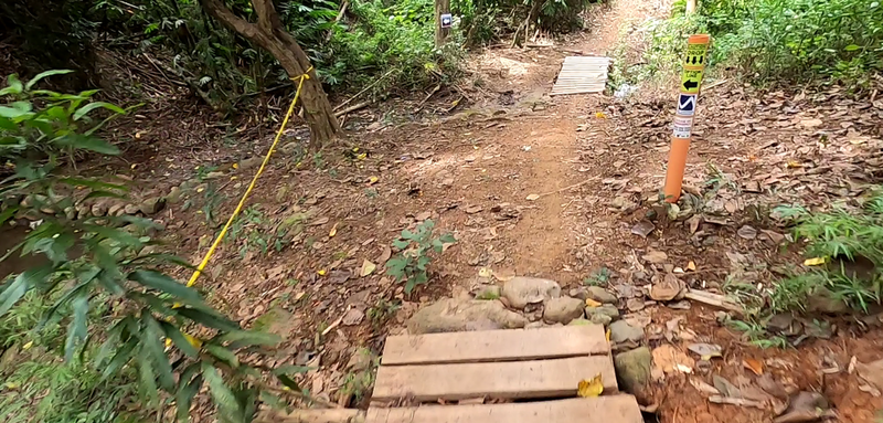 Drop gap from the bridge in the Amazon Trail of the Bongabon Bike Park