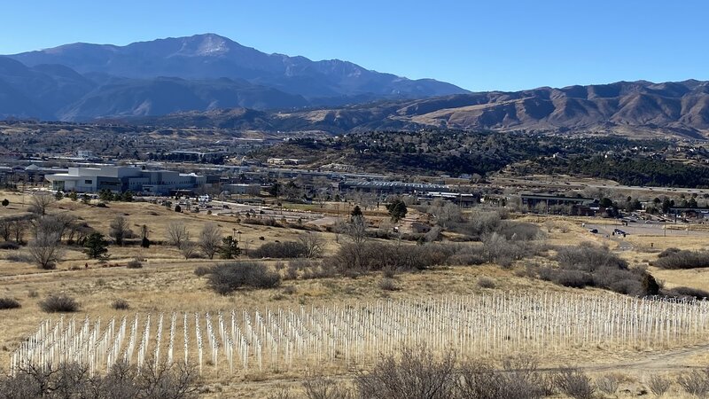 Pikes Peak over Colorado Springs.