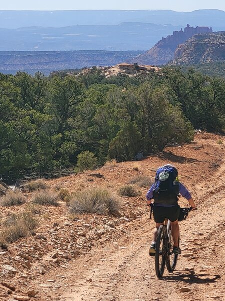 mo Obrien, bike packing to happy canyon in the Maze.