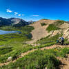 Descending to Taylor Lake on a thru-bike from Denver to Durango. Photo by Marshall Moose!