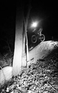 Night riding Deroin and hitting the big drop at the end.