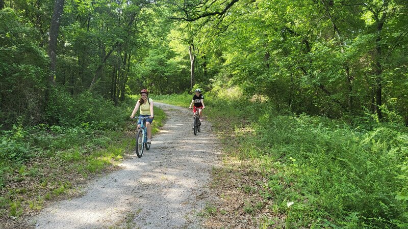 Biking the Ray Roberts Greenbelt Trail.