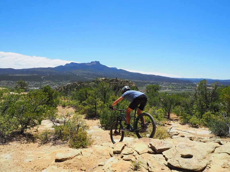 Optional rock line overlooking the iconic Trinidad sign and Fishers Peak.