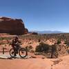 Aubyn crossing the bridge on Navajo Rocks on a gorgeous day!