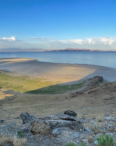 View of Great Salt Lake from Elephant Head trail.