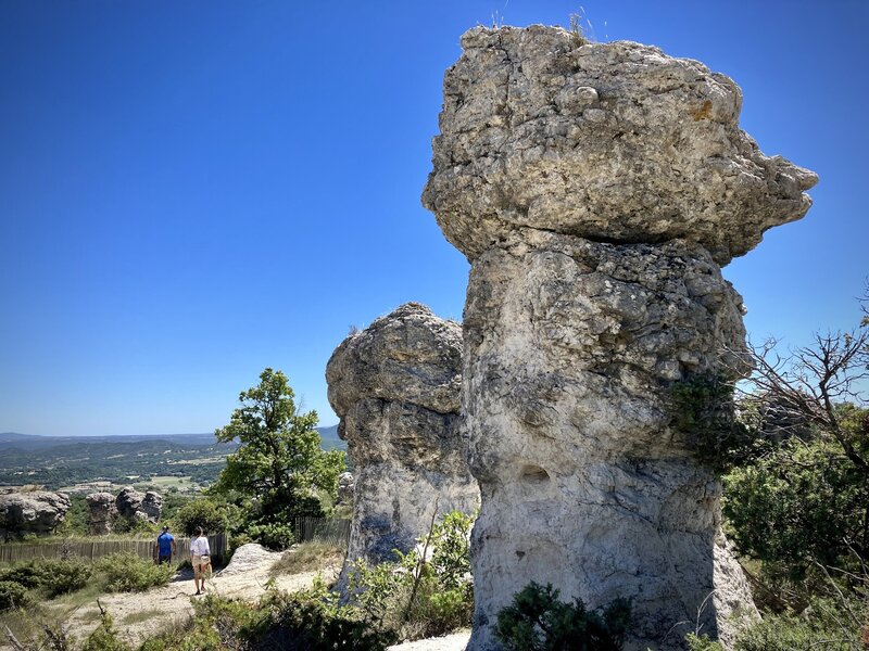 The peculiar Les Mourres limestone formations accreted around shoreline vegetation.