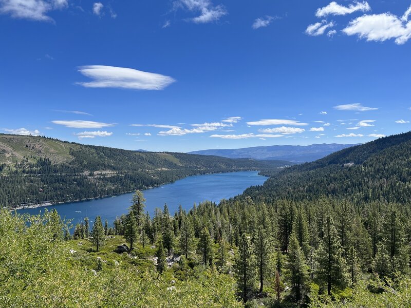 View of Donner lake at end.