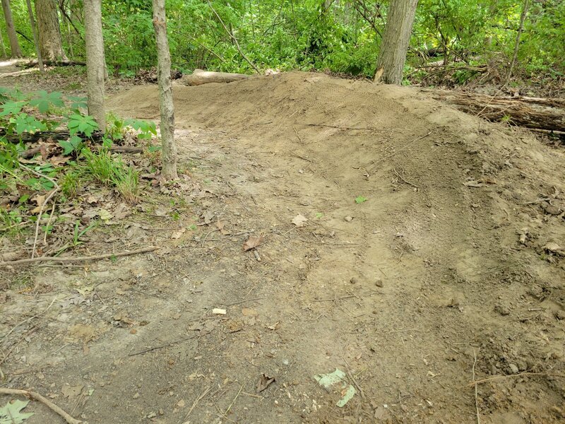 One of several banked turns on the Novice loop.