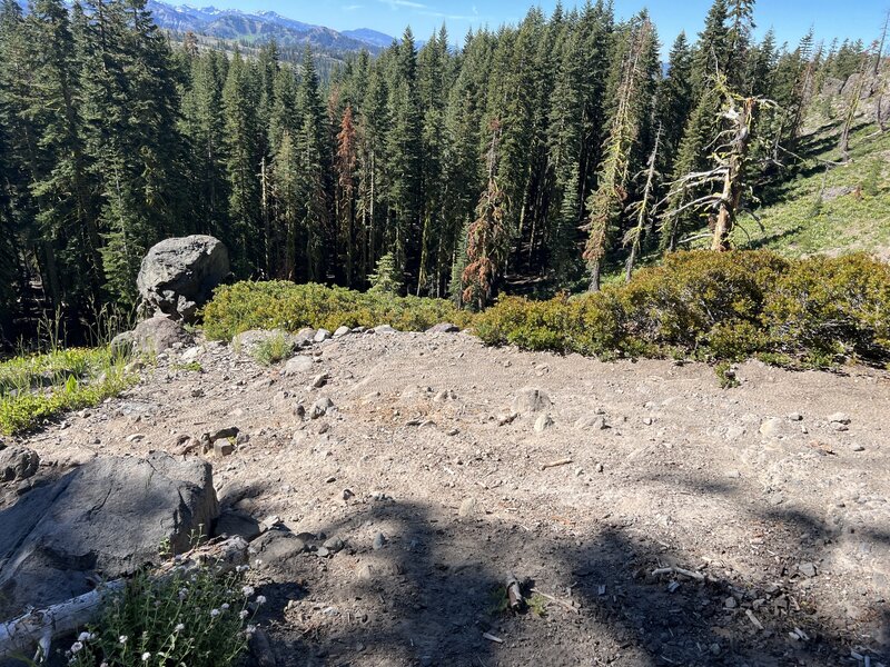 Rocky switchbacks but the view is spectacular.