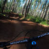 Handlebars looking over the new jump trail.