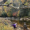 Kennison Mtn trail end at the crossing.  Photo by Mike Boyes.