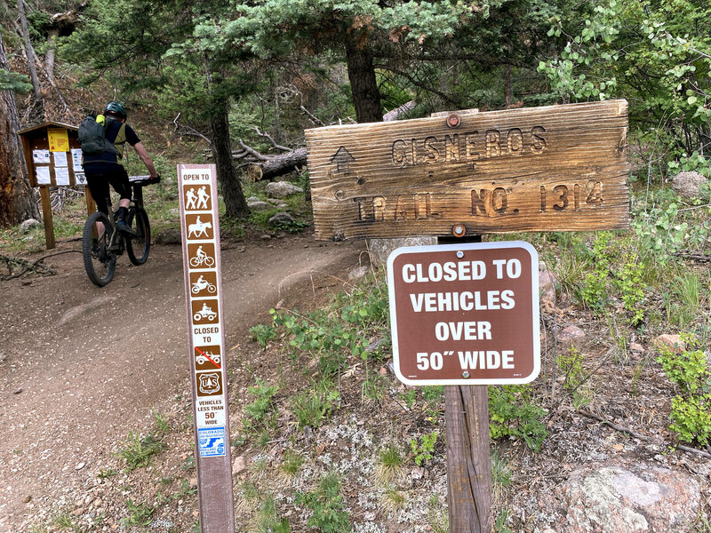 Cisneros Trail No. 1314 is open to OHVs under 50-inches wide. Popular with hikers for the first couple of miles.