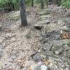 Rock climb on orange trail.