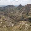 Badlands formations.