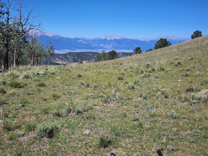 Looking west from the summit.  Mt. Princeton is on the left edge.