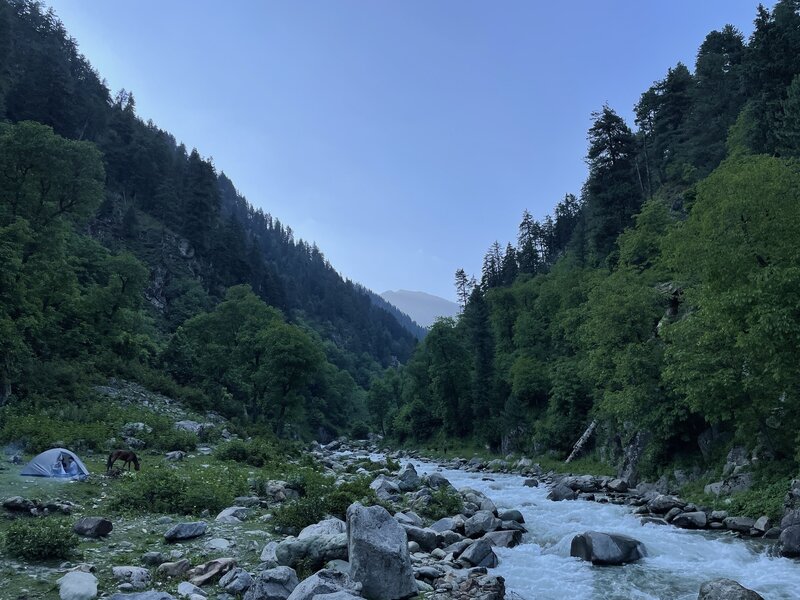 Camp site and the glacial river.