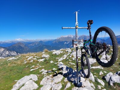 The summit of Monte Missone (alt. 1,803 m) - view to Brenta-Dolomites and Adamello-Alps (left)