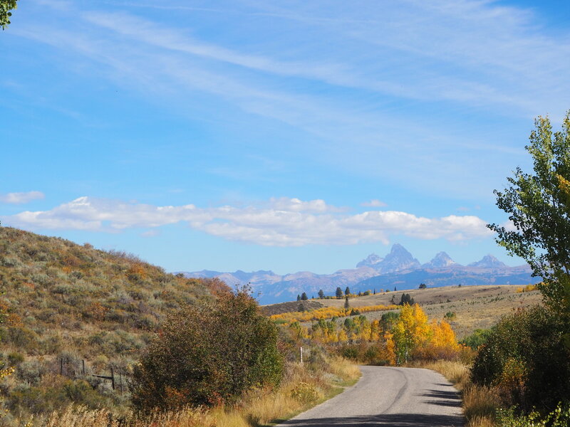 View of the Tetons from the parking area.