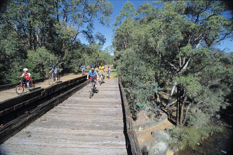 Old wooden rail bridges along the Heritage Rail Trail (photo courtesy WA Government promotional website).