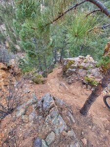 View from the top of the double-black chute on Ore Chute.