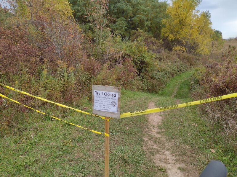 Section of trail closed for hunting season.