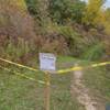Section of trail closed for hunting season.