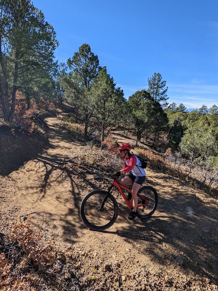 Wide and easy switchbacks on this climb.