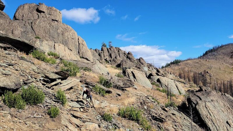 Through he rocks on Indian Falls Ridge