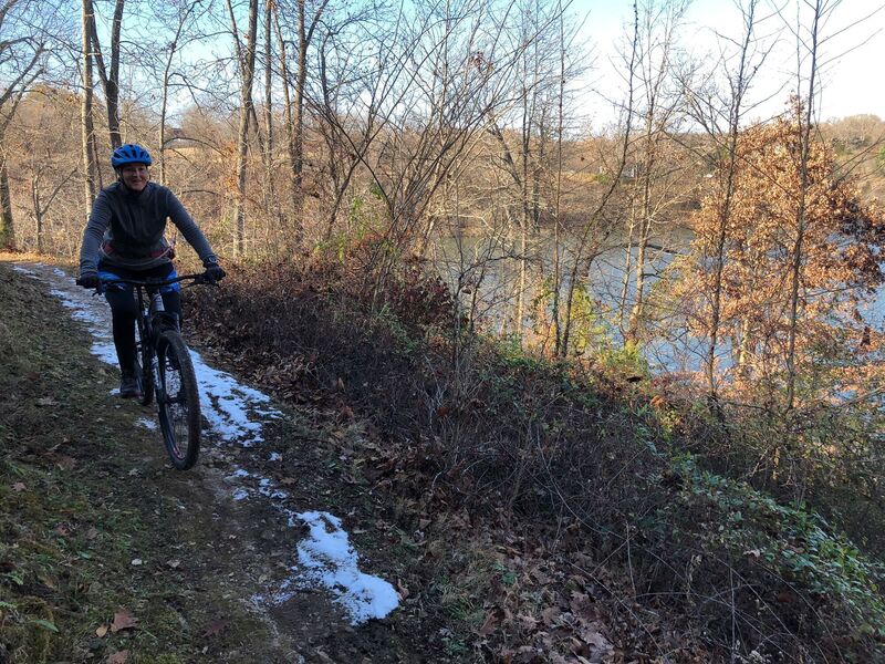 Nice views of the lake on the trail, and some snow too!