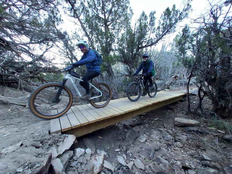 Jim and Ken crossing the boardwalk.