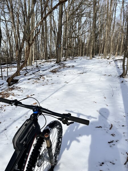 Perimeter loop trail in snow