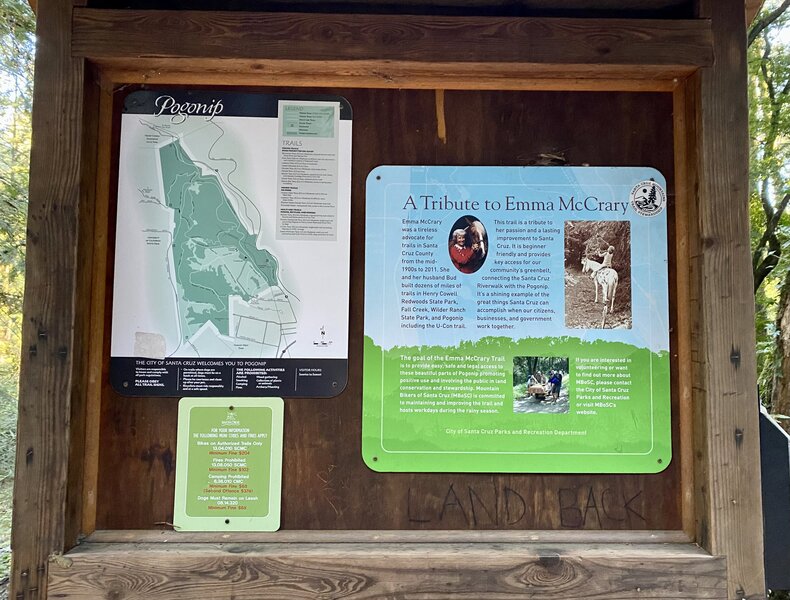 Pogonip trailhead kiosk.