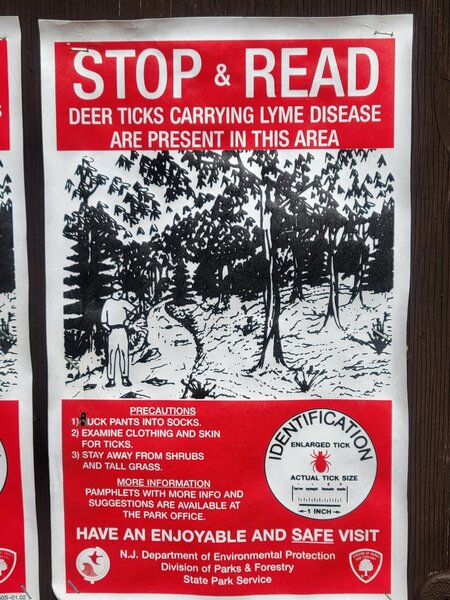 Tick Warning, mostly a problem for singletrackers