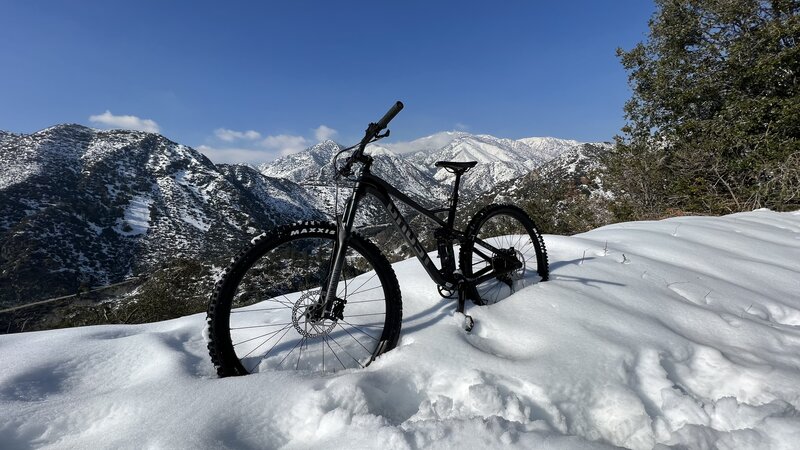 Snow all the way up. Decent for snowshoeing according to people we passed going up.