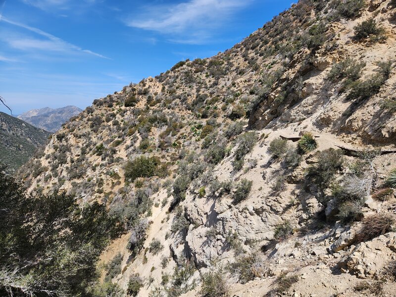 Rough exposed trail, washes out easily.