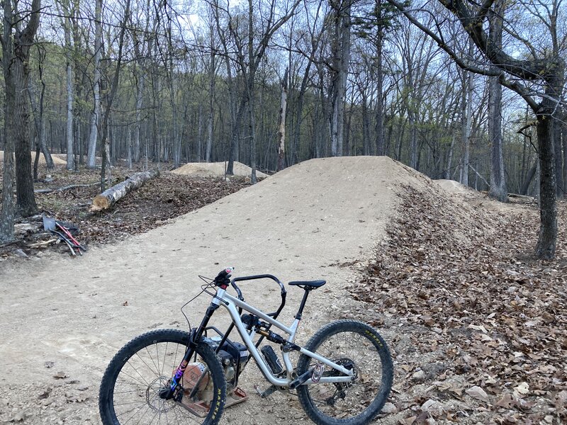 Bike at last, largest jump landing for scale.