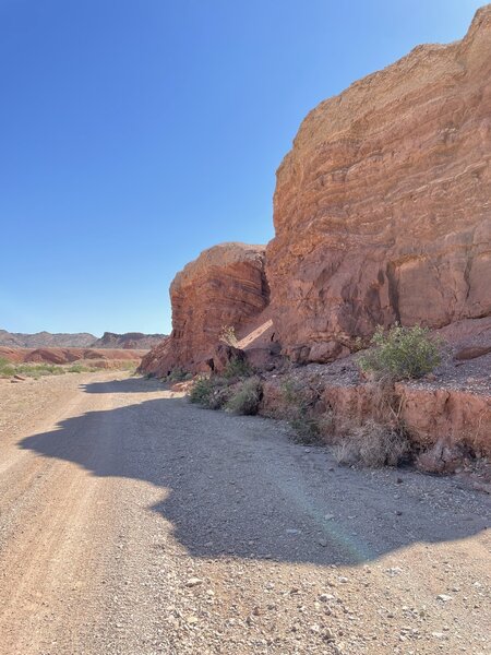 Only a few spots you can find shade, until the sun is directly above where there's just about no shade to be found.