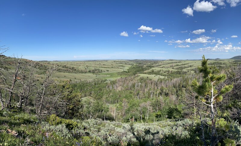 Overlook rolling valleys of Laramie.