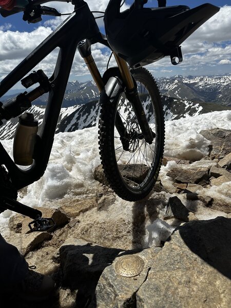 There was a little bit of snow at the top on 07/01/23 but nothing on the trail.