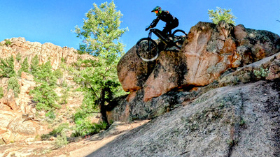 Optional drop on Free Fall trail that's not clearly marked but you can find it off to the side of the trail.  It's a slow speed drop.