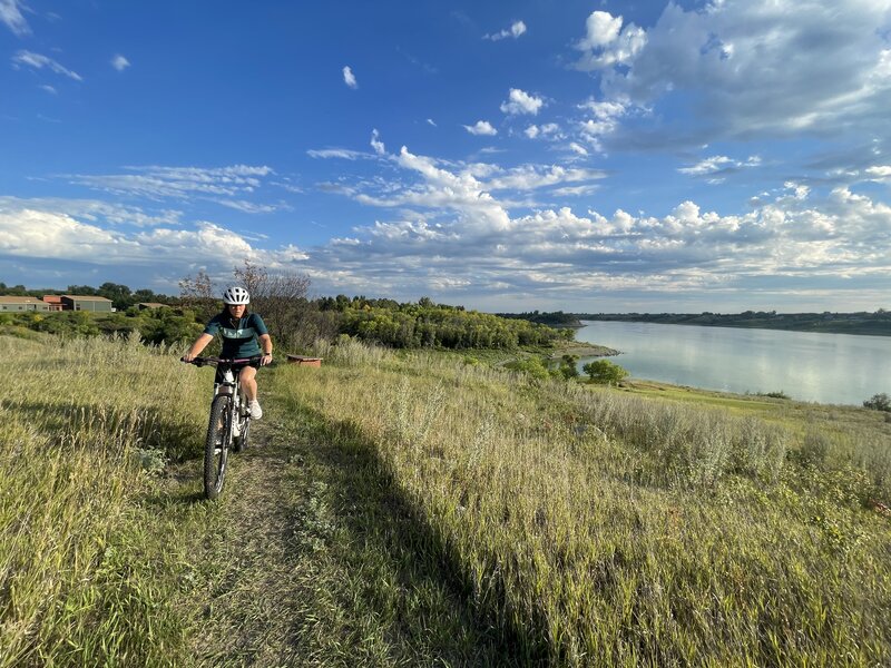 Twisty turny singletrack with great views.