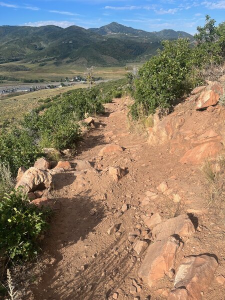 Technical rocky section between 24-7 and Glenwild.