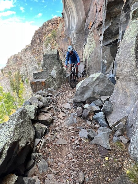 after 12 miles on the Mesa top the fun starts