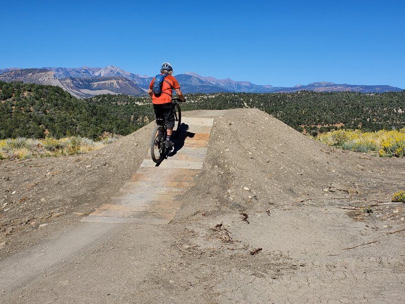 Typical jump with the La Platas in the far distance.