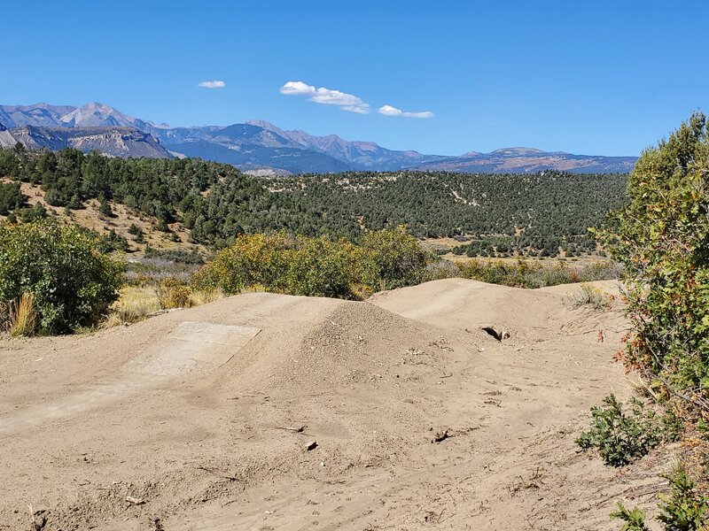 Some armored and un-armored jumps with the La Plata Mountains as distant scenery