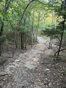 Rock armored section at the bottom of the first descent.