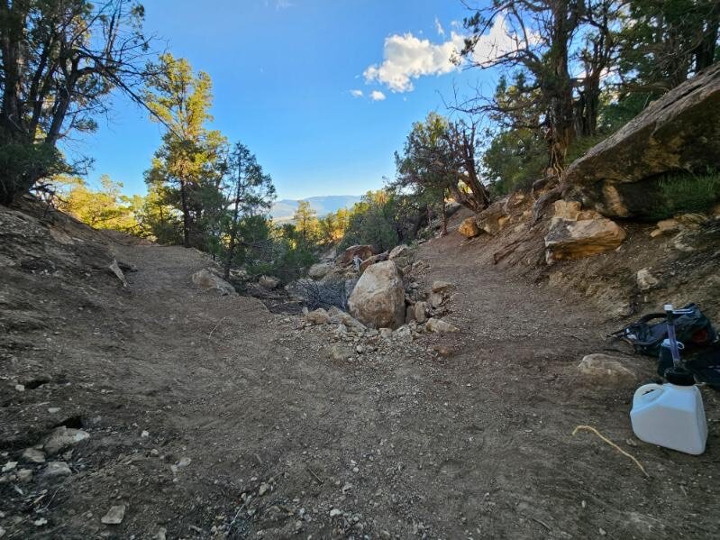 The curvature of terrain along the hillside of Turtle Traverse.